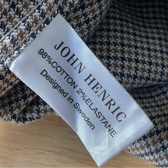 John Henric Sweden Houndstooth Check Button Down Shirt Jacket 35374 - Picture 13 of 15
